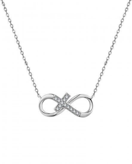 INFINITY STYLE CROSS DIAMOND NECKLACE (TN741)